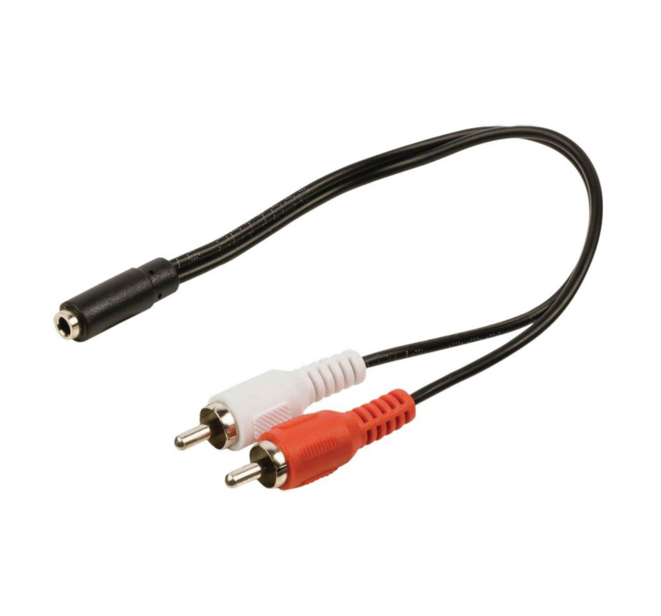 Nedis Stereo Audio Cable, 2 RCA Male and 1 3.5mm Female Cable, Stereo Audio Cable, 20cm