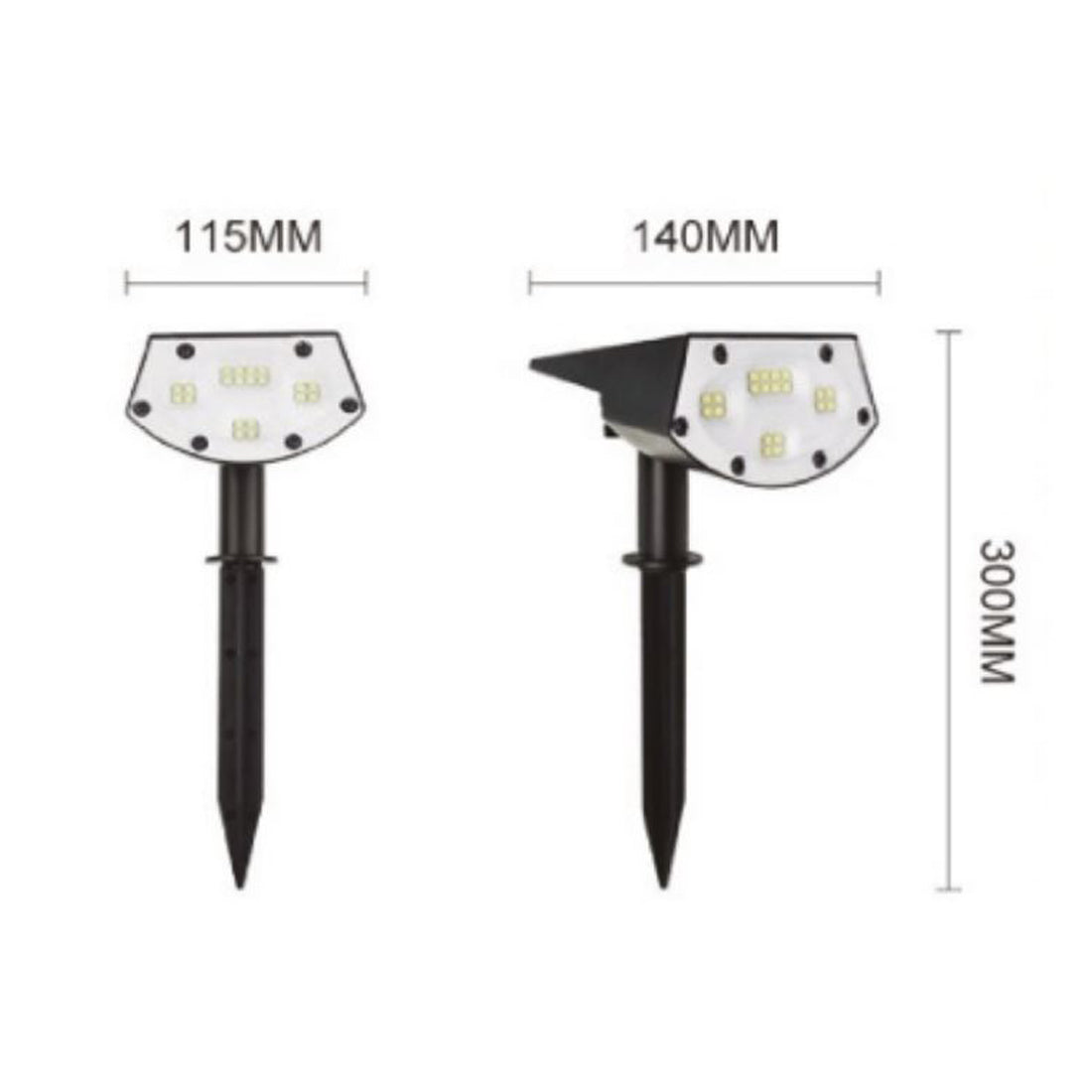 REXER Spotlight with solar charging, step marker spotlight, garden spotlight with twilight sensor, natural light LED spotlight