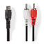 NEDIS cavo RCA, cavo subwoofer RCA, cavo RCA maschio e RCA femmina, cavo audio video, 20 cm