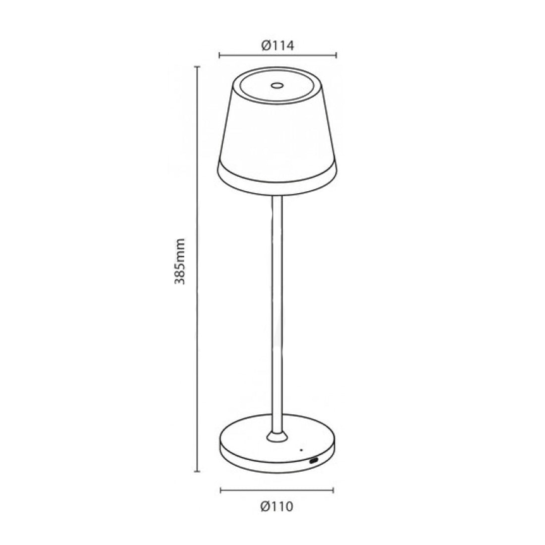 JOlight LED table lamp with rechargeable battery, black aluminum lampshades, touch switch, dimmable light intensity