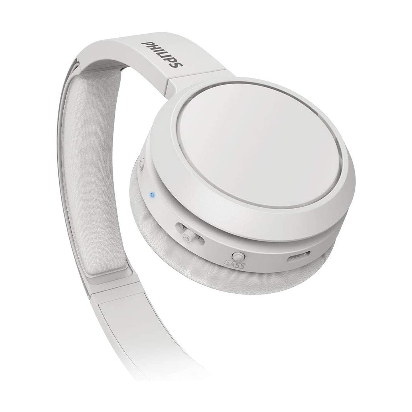 Philips TAH4205 Cuffie richiudibili bluetooth 5.0 con microfono, tasto Bass Boost, 29 ore di riproduzione, ricarica rapida, soppressione dei rumori, bianco opaco