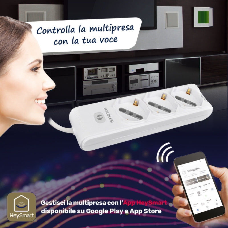 iSnatch multiprise 3 positions, multiprise wifi intelligente, multiprise universelle avec commande vocale, multiprise multiprise, multiprise 1,5 m