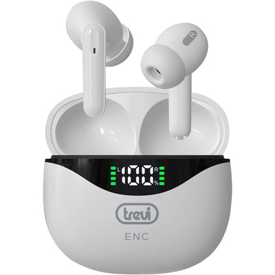 Trevi Auricolari Bluetooth, cuffie senza fili, cancellazione del rumore ambientale e base ricaricabile