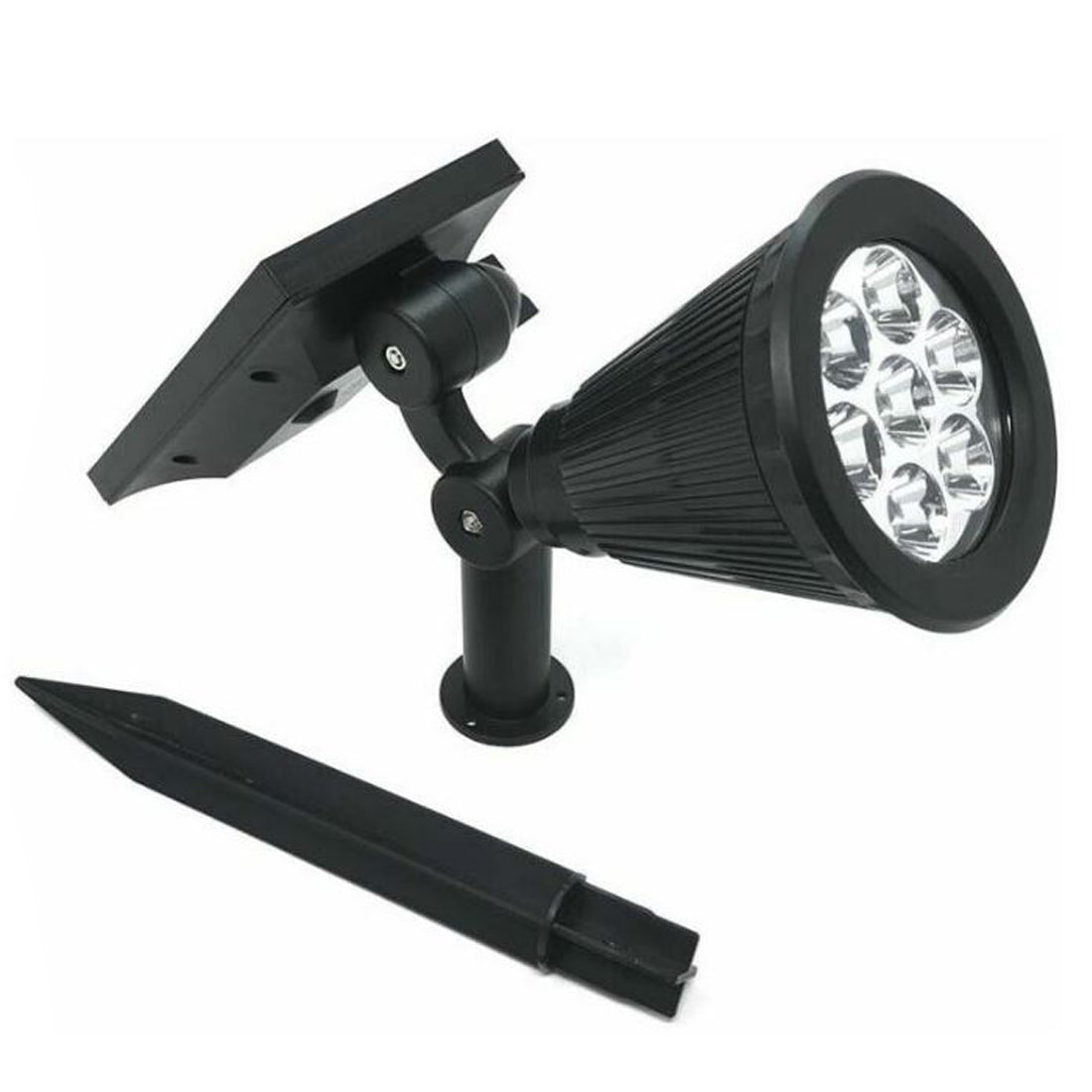 REXER Faretto con ricarica solare, faretto segna passi, con sensore crepuscolare, faro led luce bianca