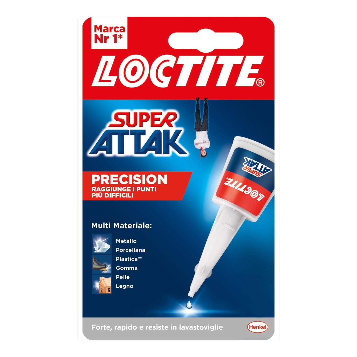 Loctite Super Attak Precision, colle liquide transparente avec buse extra longue, colle multi-matériaux, super colle 5,5 grammes