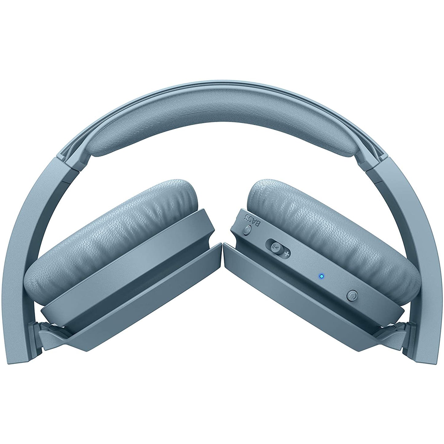 Philips TAH4205 Foldable Bluetooth 5.0 Headphones with Microphone, Bass Boost Button, 29 Hours Playtime, Fast Charging, Noise Suppression, Matte Blue