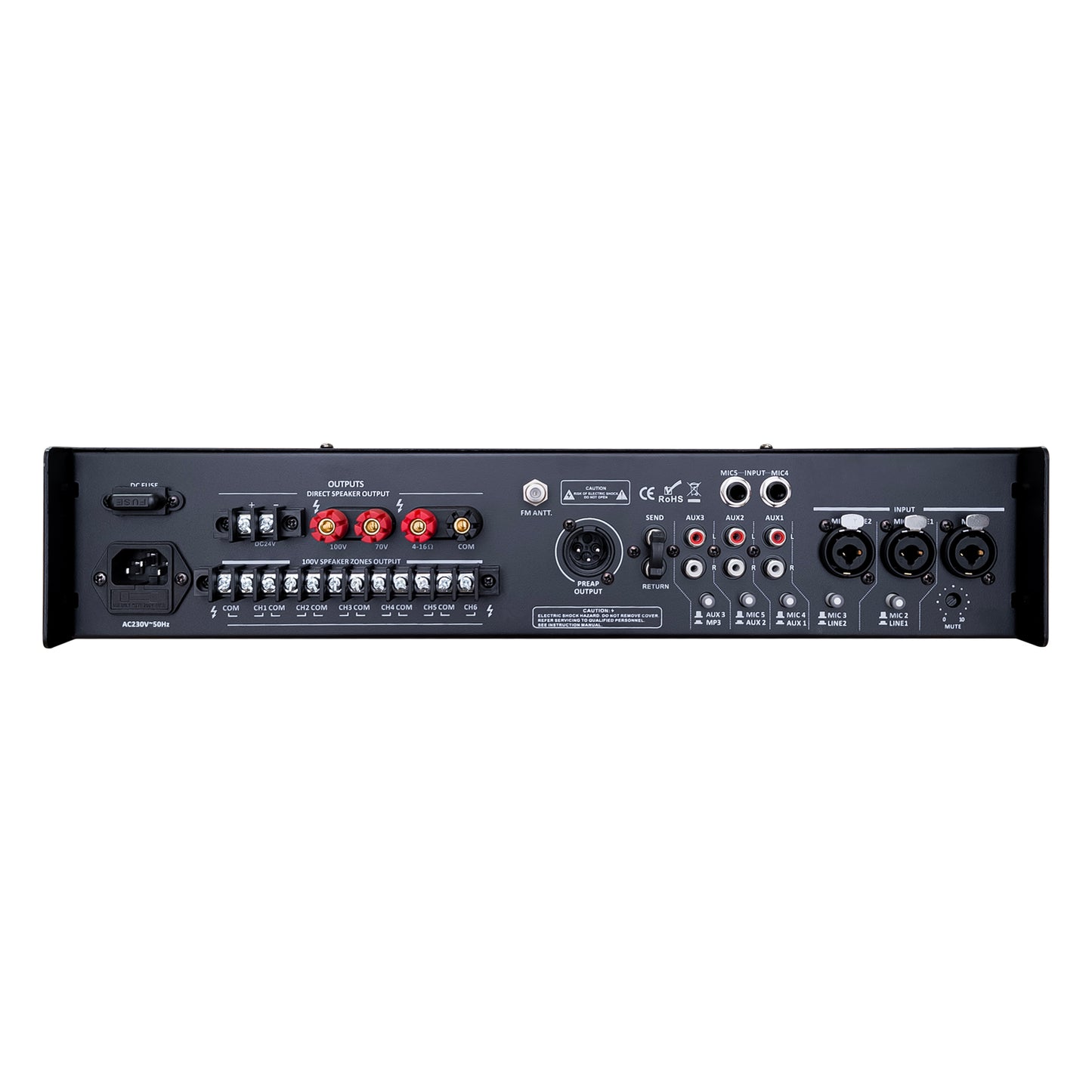 GBC Professional Amplifier, Bluetooth Audio Amplifier, 6 Zone with MP3 Player, Bluetooth Amplifier