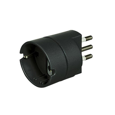 Bticino Adapter with 2P+E 10A plug and German socket, anthracite colour, Schuko adapter