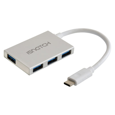 iSnatch Hub 4 porte USB 3.0 connettore USB Type-C, velocità 5Gbps, plug&play, trasferimento dati ad alta velocità, non necessita di alimentazione