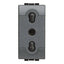 Bticino presa bipasso 2P+T 250 Vac, presa 10/16A con alveoli protetti, Interasse 19mm e 26mm colore antracite, serie living