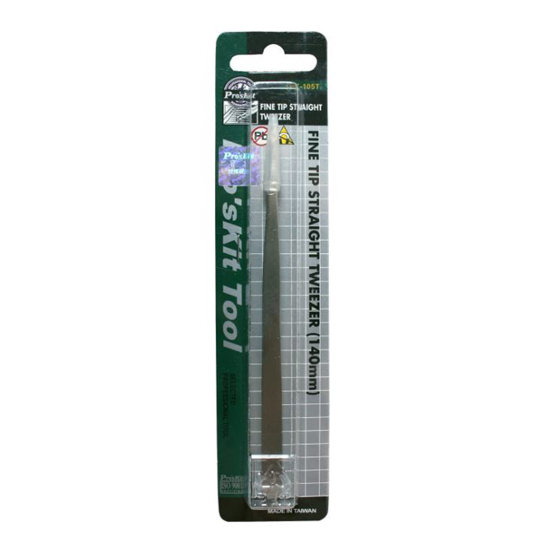 PRO'SKIT Pince à ressort pointe fine en pince de précision inox amagnétique