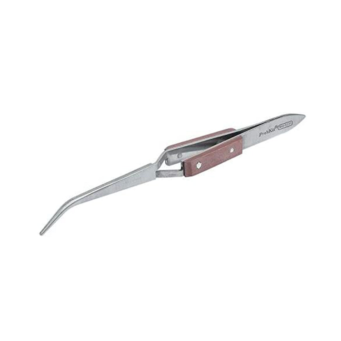 Pro'Skit Cross Leg Welding Tweezers, Stainless Steel Curved Retaining Pliers