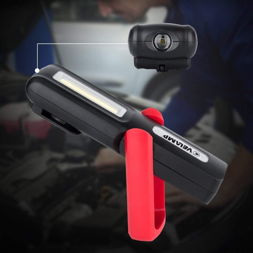 Velamp rechargeable LED torch, multifunction work lamp, torch with COB technology, with hook and magnet