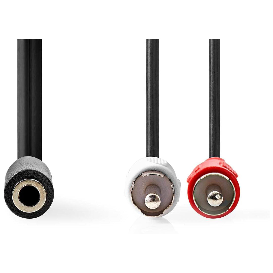 Nedis Stereo Audio Cable, 2 RCA Male and 1 3.5mm Female Cable, Stereo Audio Cable, 20cm
