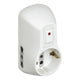 Adaptateur Bticino Safe 1 prise standard allemand et 2 prises bypass (10/16 A) avec interrupteur de sécurité lumineux blanc, multiprise