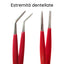 Pro'skit pair of tweezers with insulated handle, high grip nose, curved nose pliers with pointed tip, antistatic precision tweezers