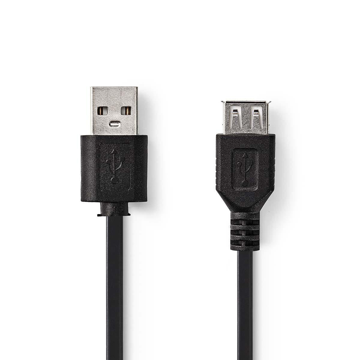 NEDIS Cavo USB, cavo USB 2.0, cavo maschio femmina, velocità 480 Mbps, placcato Nickel