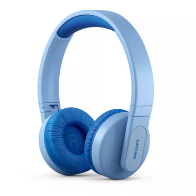 Philips TAK4206BL Cuffie over ear bluetooth wireless per bambini, LED colorati, App controllo genitori e limite di volume di 85dB, padiglioni morbidi
