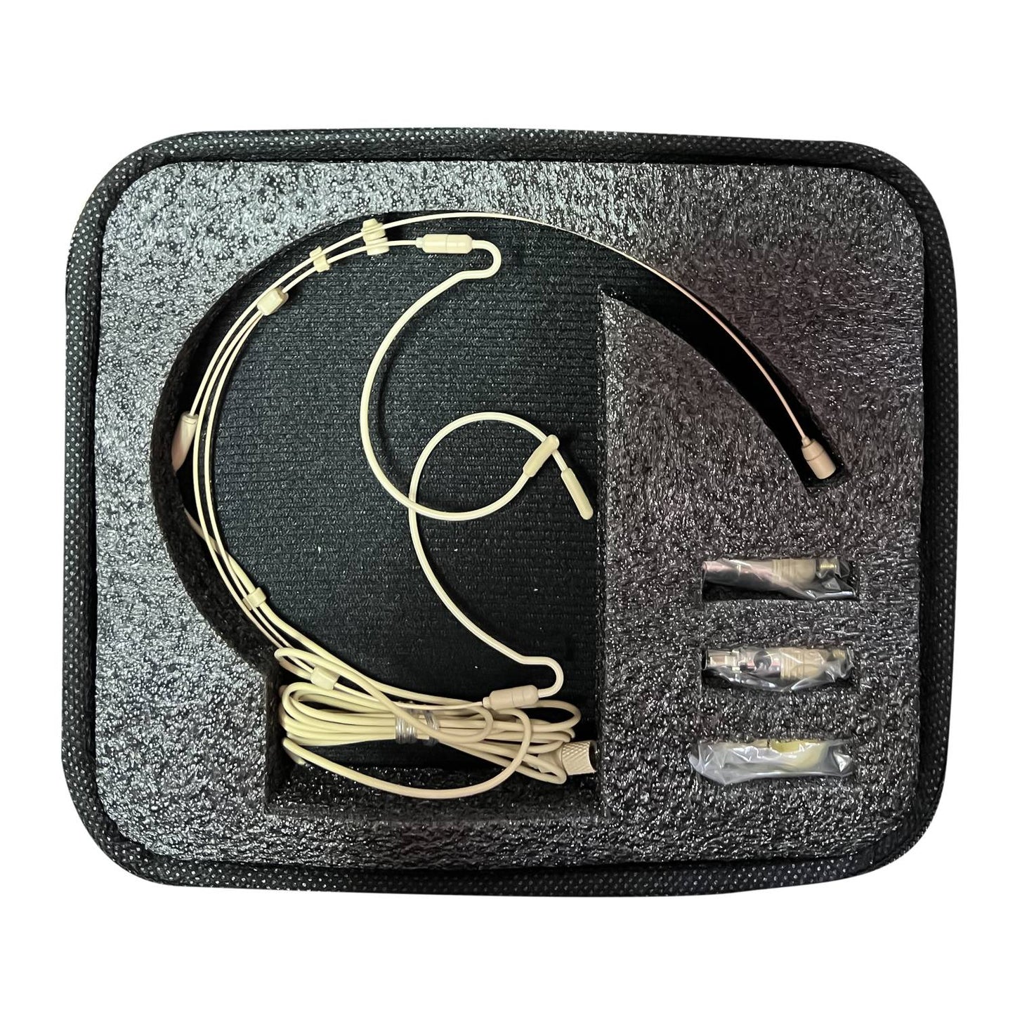 AudioDesign PA MU HS Pro Professional headband microphone with 3 adapter kit, adjustable headband width, carbon fiber texture case