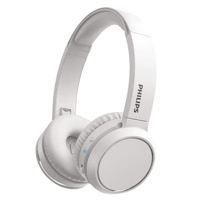 Philips TAH4205 Cuffie richiudibili bluetooth 5.0 con microfono, tasto Bass Boost, 29 ore di riproduzione, ricarica rapida, soppressione dei rumori, bianco opaco