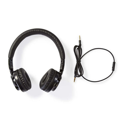 Nedis Cuffie cablate, cuffie a padiglione aperto, pieghevole, cavo rimovibile da 1,2 m, nero