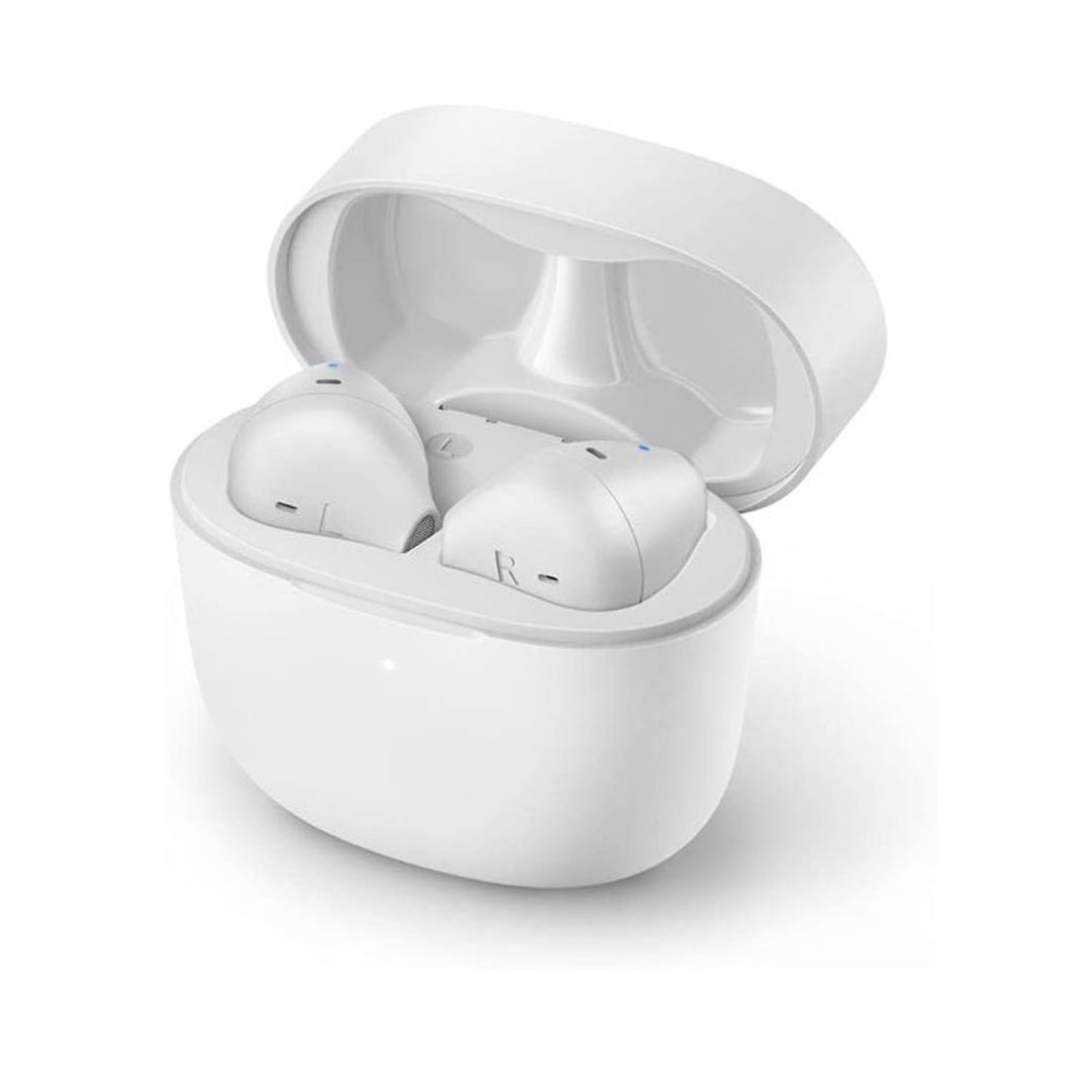 Philips Écouteurs intra-auriculaires sans fil, étui de chargement fin, résistant à l'eau, Bluetooth, autonomie de 18 heures, microphone intégré blanc