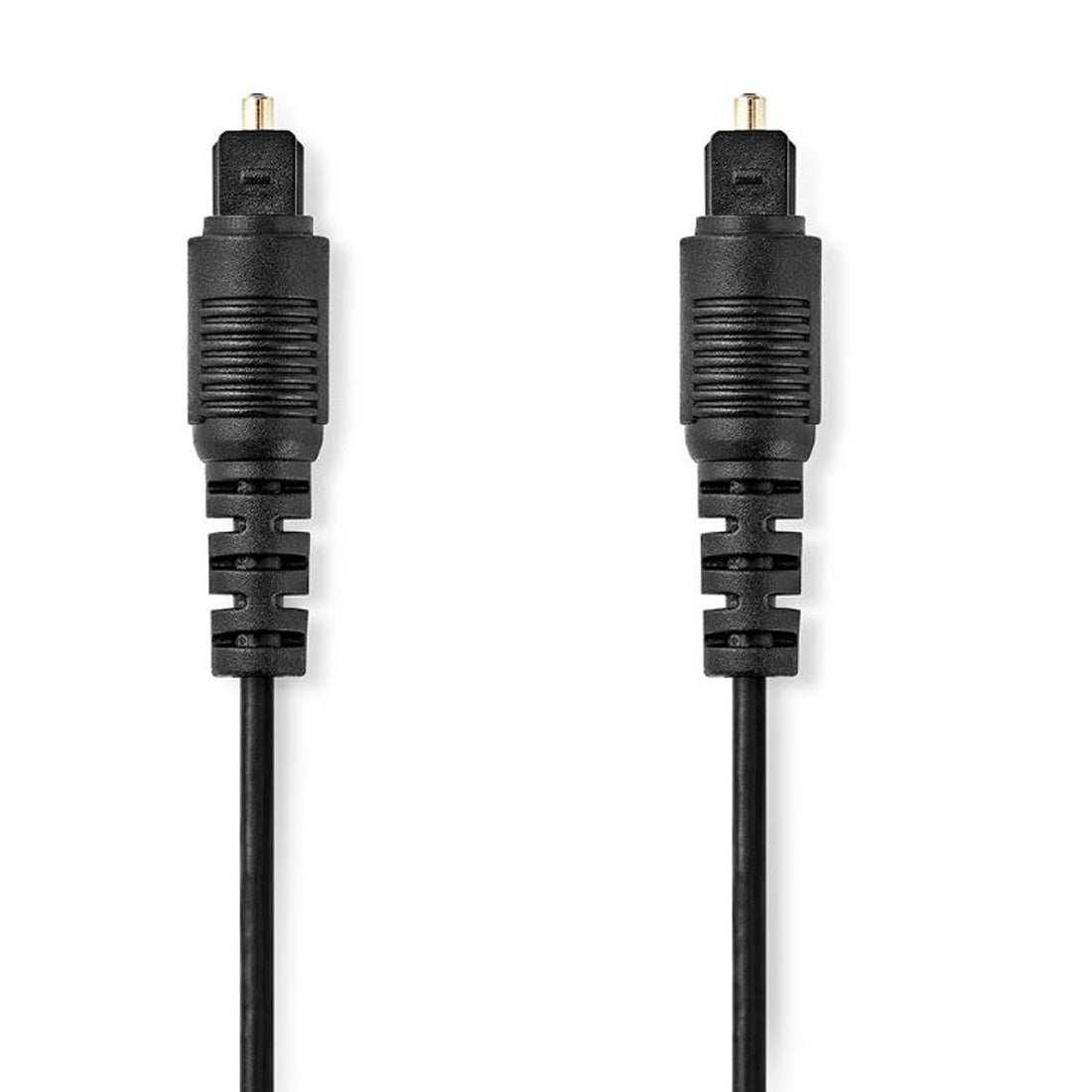 Câble audio optique NEDIS avec connecteurs TosLink, en PVC noir, câble audio de 2 mètres