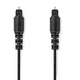 Câble audio optique NEDIS avec connecteurs TosLink, en PVC noir, câble audio de 2 mètres