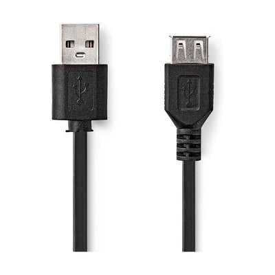 NEDIS USB Cable, USB-A Male to Female Extension, USB 2.0 Cable 20cm