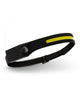 Lampe frontale rechargeable Velamp, lampe frontale LED, lampe frontale à détecteur de mouvement, 350 lm, 5 niveaux d'intensité, câble USB