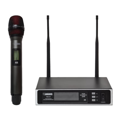 AudioDesign PRO PMU D1 Set centralina e microfono UHF, kit radiomicrofono palmare professionale, microfono wireless con tecnologia True Diversity