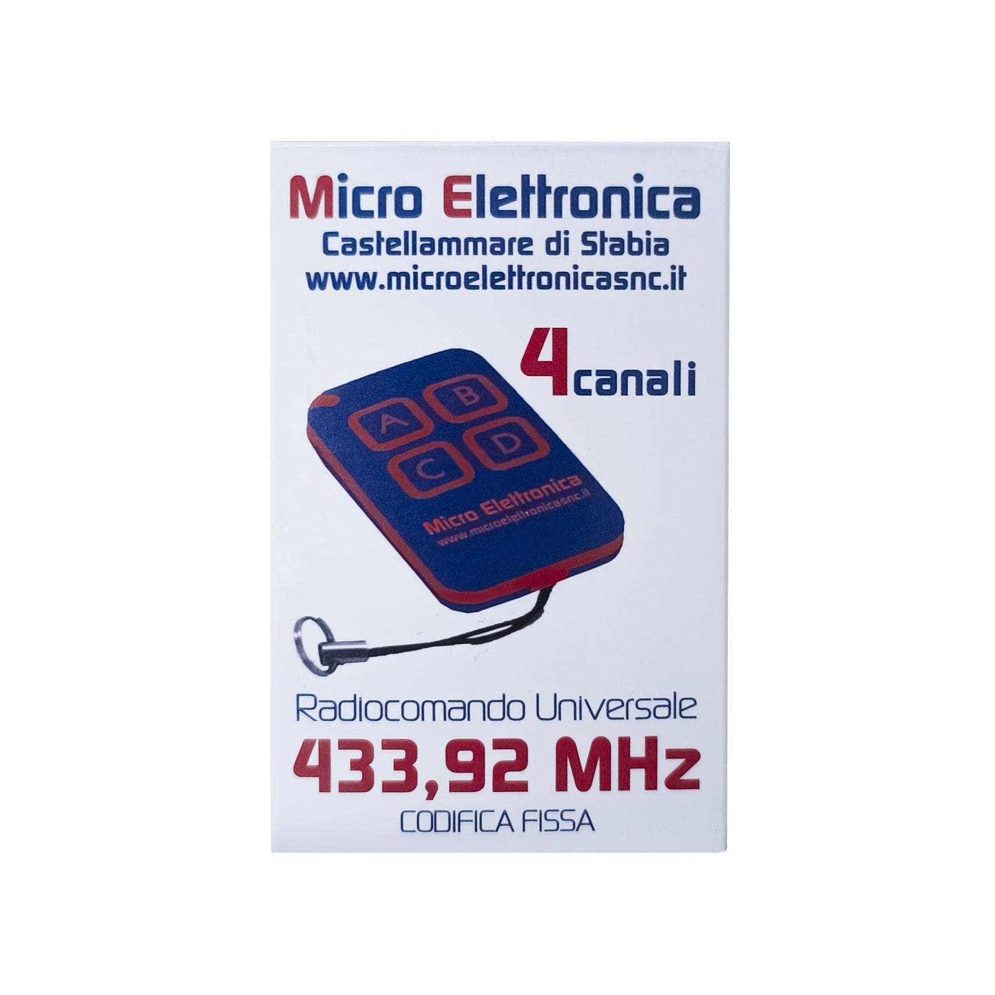 Microelettronica telecomando universale per cancello, radiocomando a codice fisso con 4 canali 433,92 MHz, apricancello con 4 pulsanti