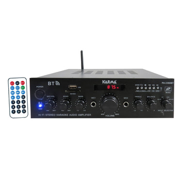 Karma Amplificatore stereo, amplificatore bluetooth con mp3, amplificatore stereo HiFi, per karaoke, con telecomando