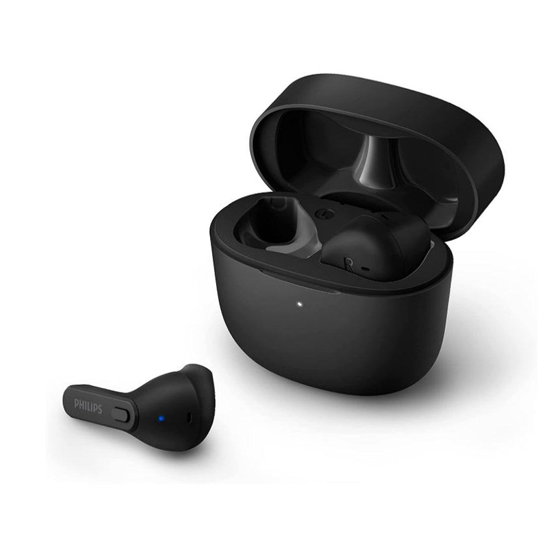 Philips Wireless In Ear Earphones, Slim Charging Case, Water Resistant, Bluetooth, 18 hours Playtime, Built-in Microphone Black