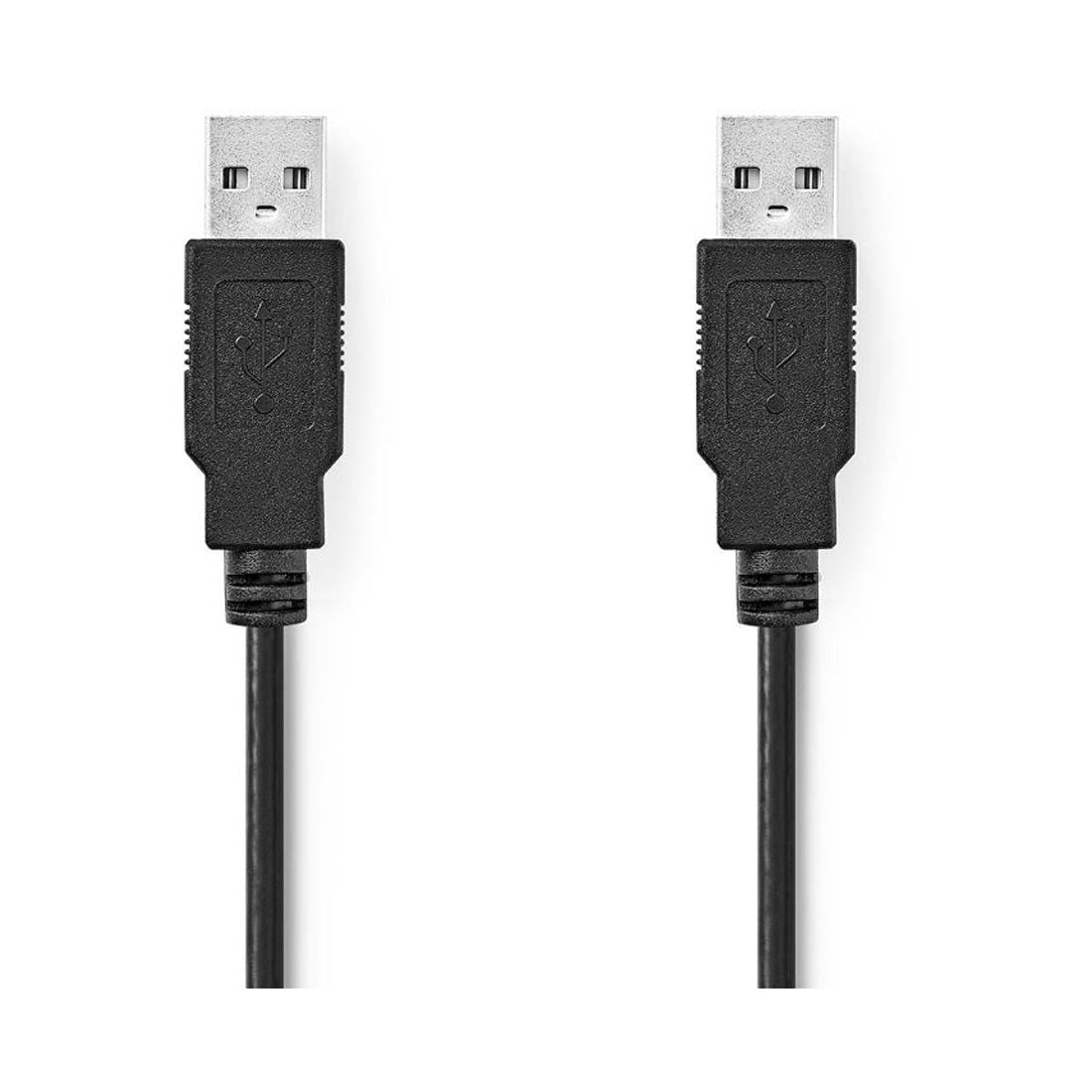 Câble adaptateur Nedis USB 2.0 mâle vers USB-A mâle pour smartphone, PC ou tablette, nickelé 2 m