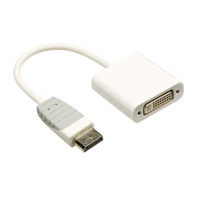 Bandridge adattatore display port maschio a dvi femmina, cavo bianco in rame da 20cm, convertitore con contatti placcati in nickel