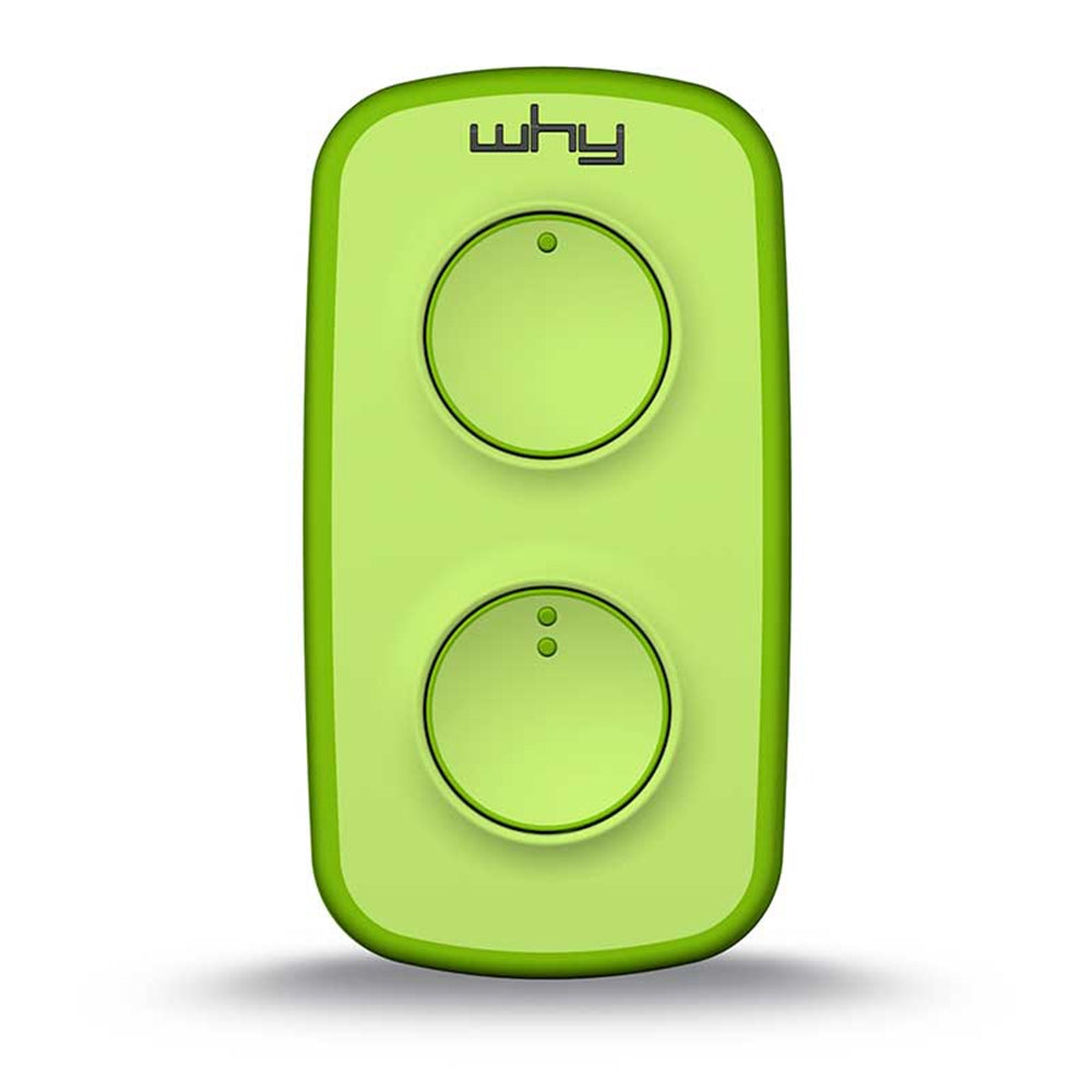 WHY EVO MINI Télécommande multi-fréquences à code tournant de 280 à 868 MHz, ouvre-portail programmable à auto-apprentissage, radiocommande large portée à 4 boutons, vert acide