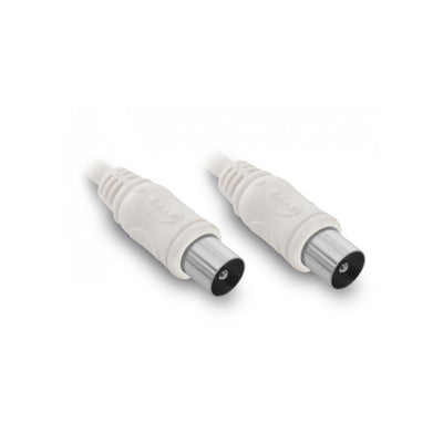 Metronic Coaxial TV Extension Cable M/M, coaxial cable for TV antenna white, 5 meters white