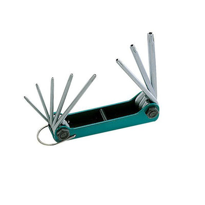 PRO'SKIT Set di 8 chiavi a stella pieghevoli kit inserto torx in acciaio satinato chiavi di sicurezza