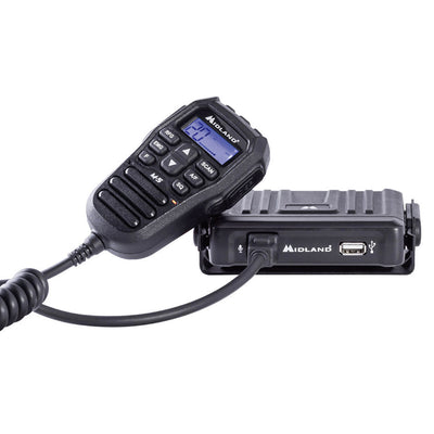Midland M-5 CB Émetteur-récepteur radio multibande 40 canaux AM/FM pour véhicule, émetteur-récepteur compact avec commandes sur le microphone avec écran LCD, prise Kenwood 2 broches et USB