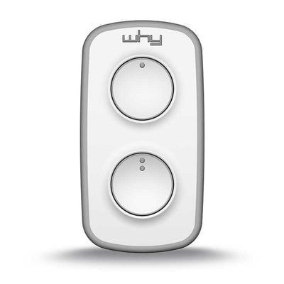 WHY EVO MINI Telecomando rolling code multifrequenza da 280 a 868 mhz, apricancello autoapprendente programmabile, radiocomando ad ampio raggio con 4 pulsanti, pure grey