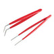 Pro'skit pair of tweezers with insulated handle, high grip nose, curved nose pliers with pointed tip, antistatic precision tweezers