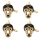 Connecteur de prise RCA panneau Life Gold, connecteurs RCA femelles, 4 pièces
