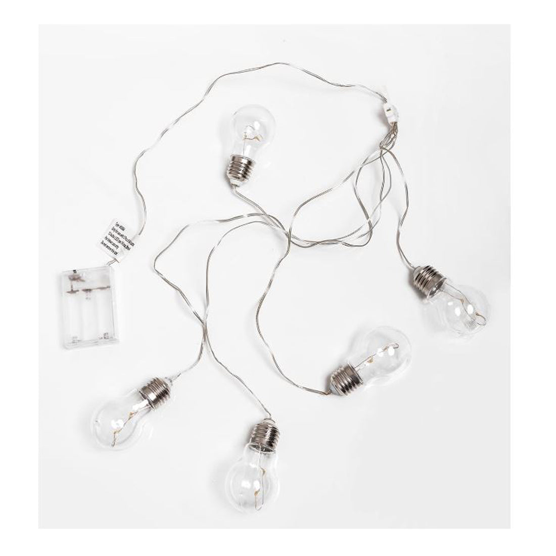 Lumineo decorative LED lights, 70 cm indoor light chain, Christmas decoration, 5 warm white Christmas LED bulbs, battery-operated LED lights, home lighting