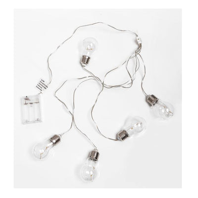 Lumineo luci led decorative, catena luminosa da interno 70 cm, decorazione natalizia, 5 lampadine led natale bianco caldo, luci led a batteria, illuminazione casa