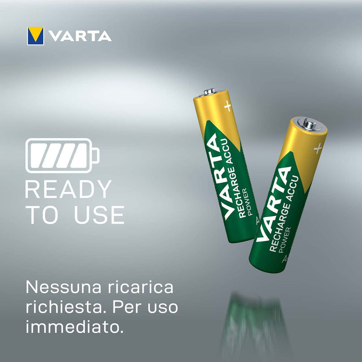 VARTA Batterie ricaricabili AAA Rechargeable 800mAh Ready2Use precaricata Micro Ni-Mh, pacco da 2, pronta all'uso