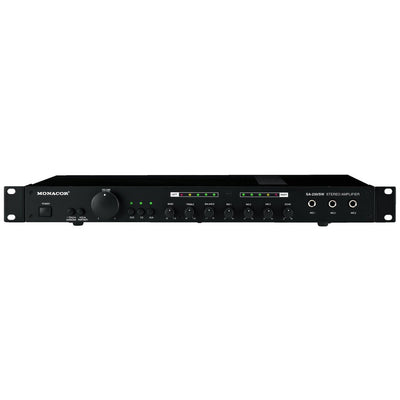 Monacor Amplificatore stereo universale, amplificatore mixer stereo, amplificatore audio stereo, amplificatore audio, funzione karaoke e partner vocale