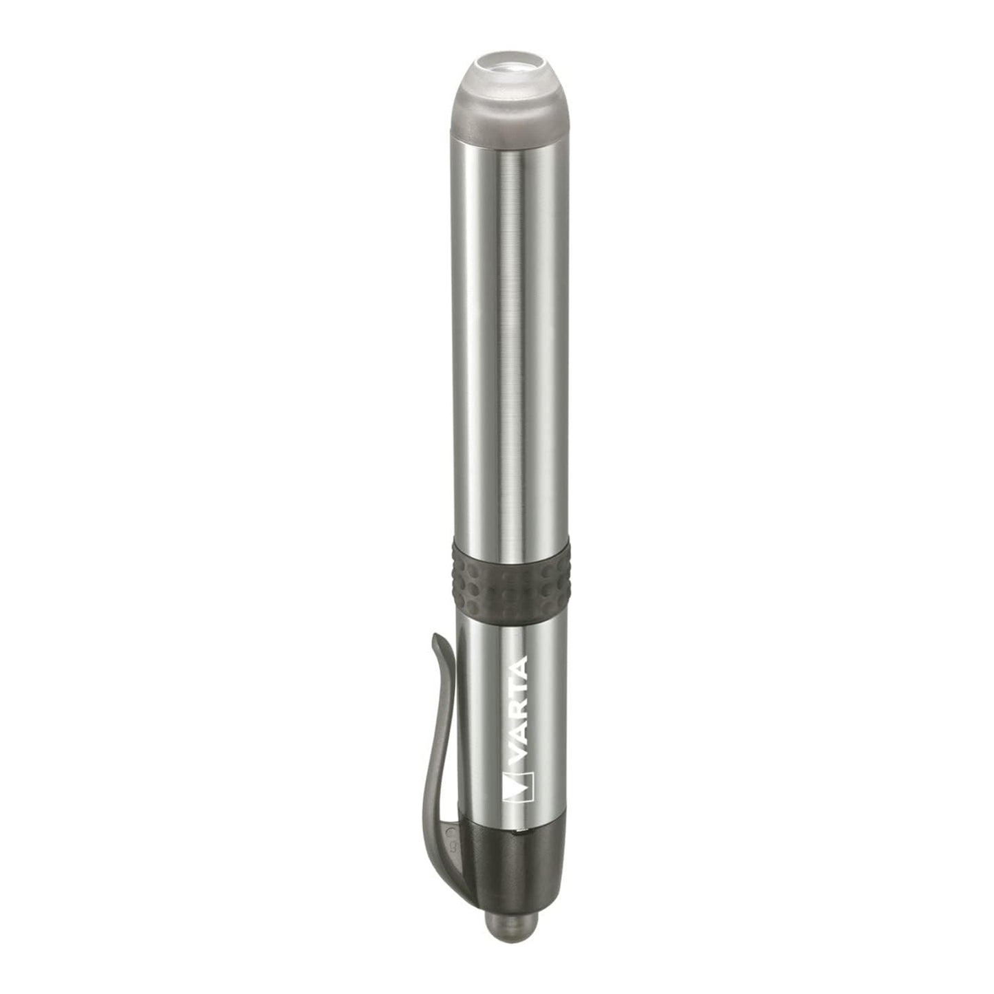 Varta LED pen light in aluminium, 3 Lumen, portable pen light with clip, 15 hours of battery life, Varta battery included