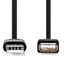 Câble Nedis USB 2.0 nickelé 480 Mbit, USB-A mâle vers USB-A femelle, longueur de câble 3 m
