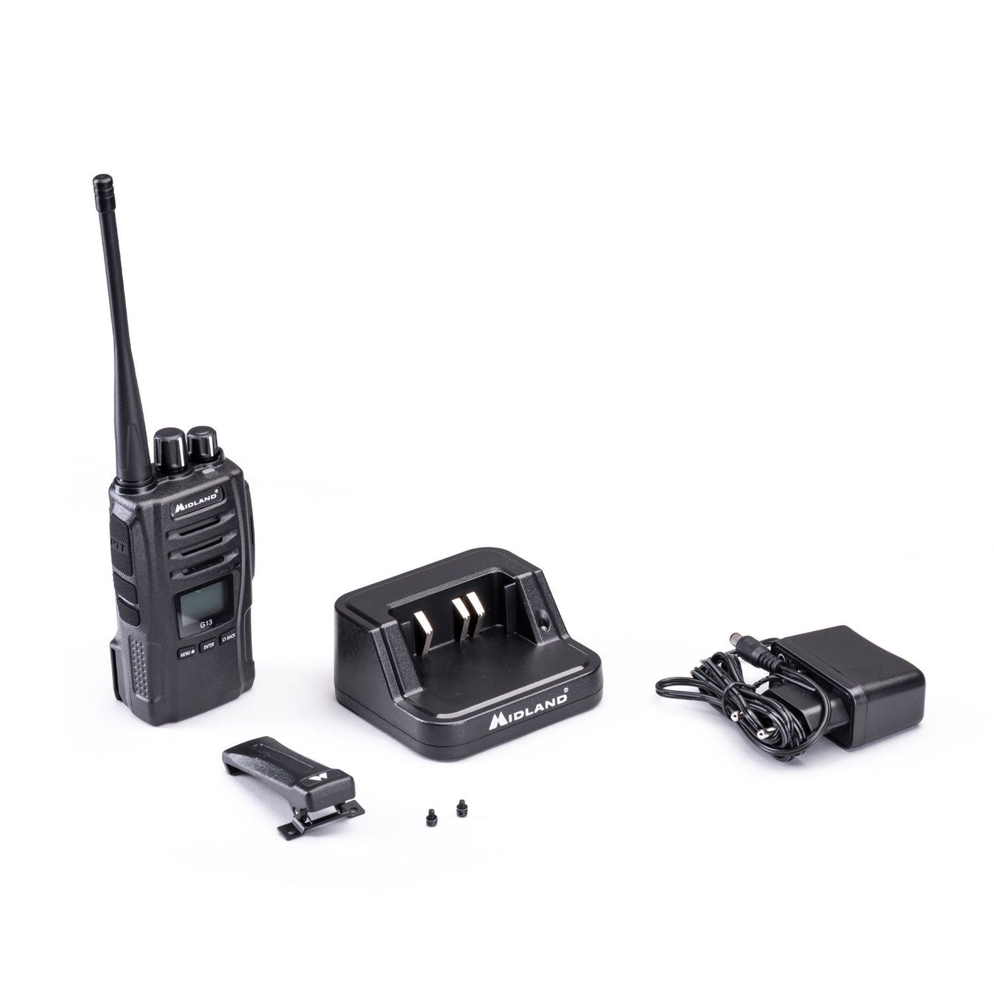 Midland G13 portable two-way radio, Walkie Talkie with 16 channels, IPX4 waterproof